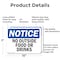 Signmission No Outside Food Or Drinks, 10 in W x Rectangle, Aluminum OS-2PACK-NS-A-710-L-14715 - alternate 4